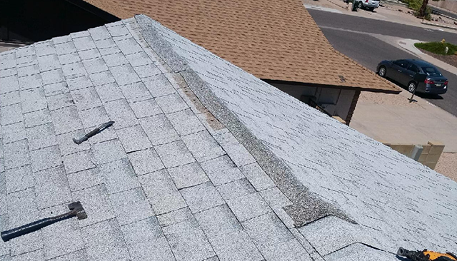 Gray roof with hammer